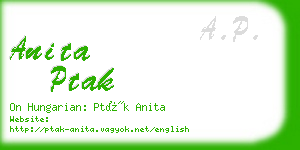 anita ptak business card